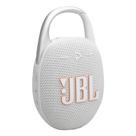 JBL Clip 5 Speaker White - Ultra Portable, High-Quality Sound, Perfect for Outdoor Adventures!